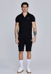 Black Polo and Shorts Set