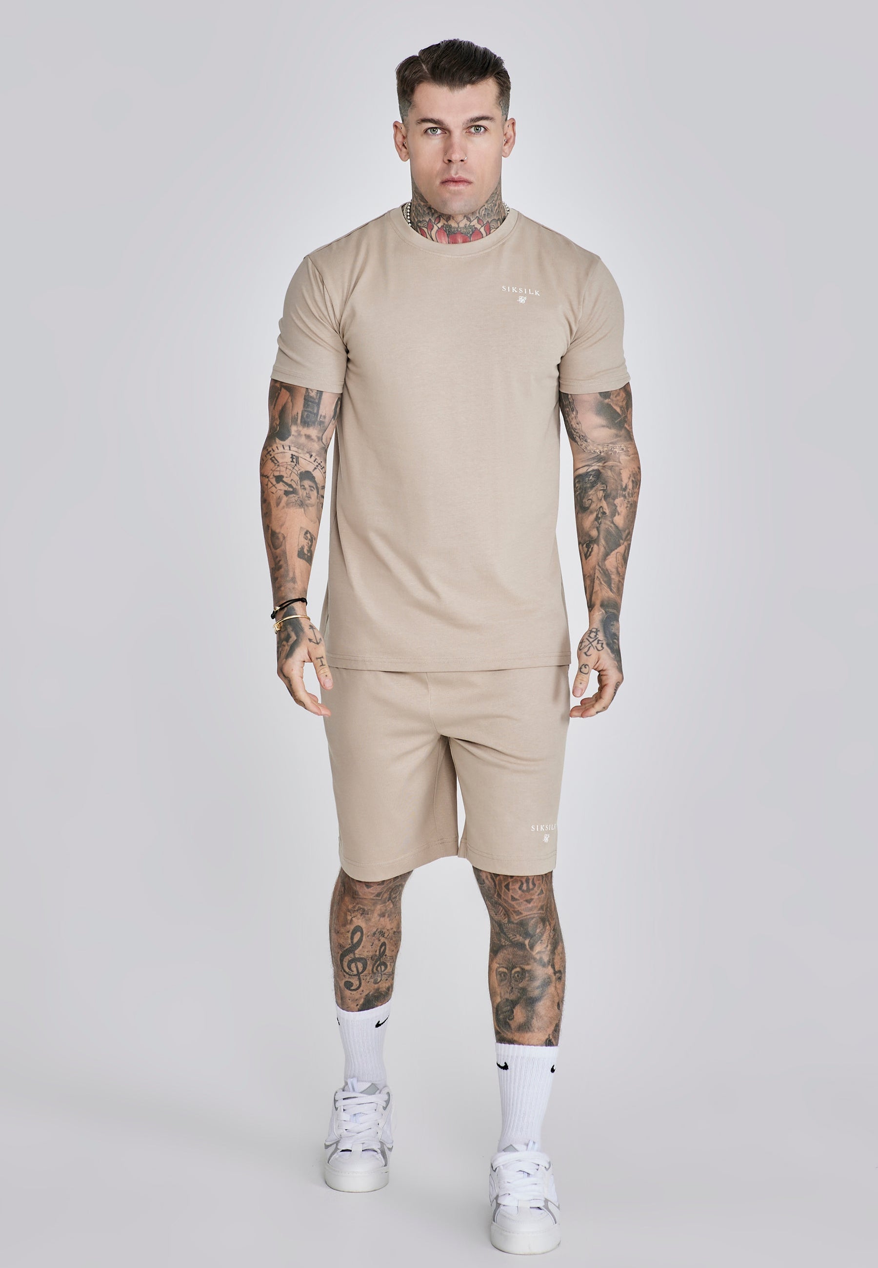 Beige T-Shirt and Shorts Set (3)