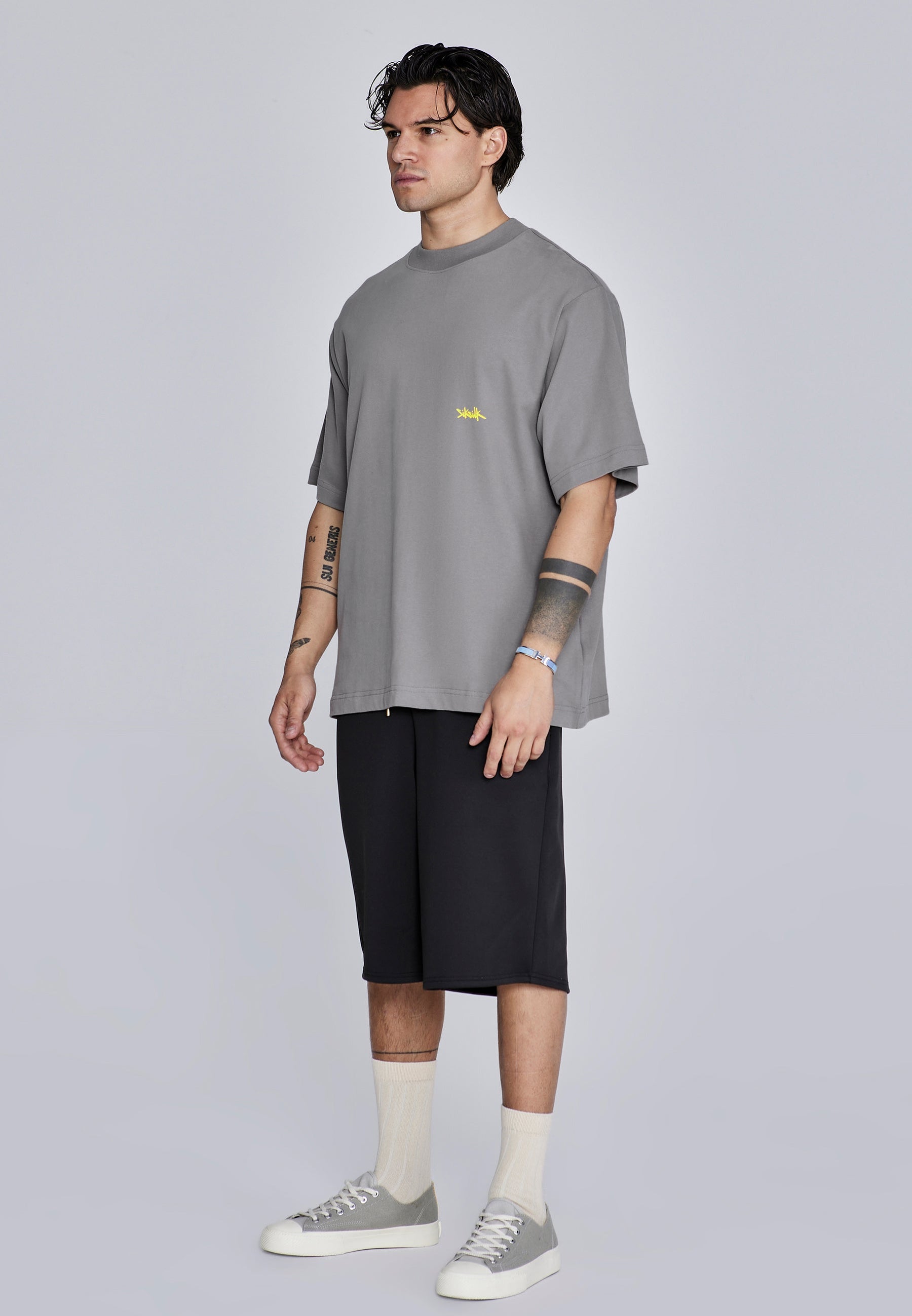 Grey Neon Yellow Oversized T-Shirt (3)