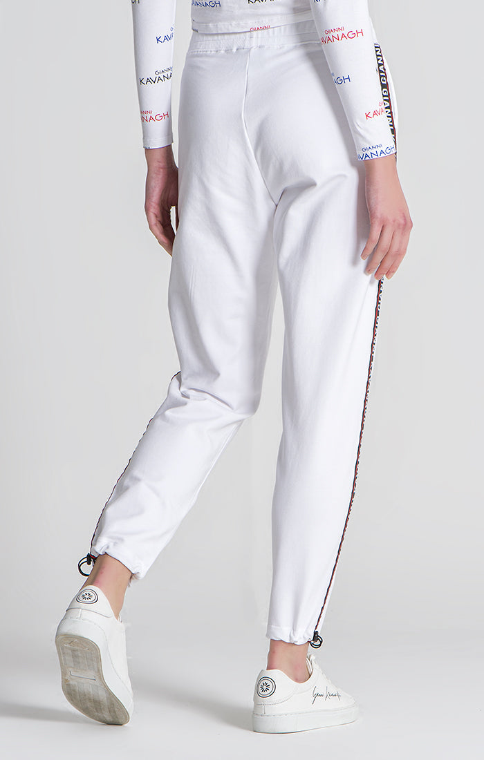White Attitude Ribbon Joggers