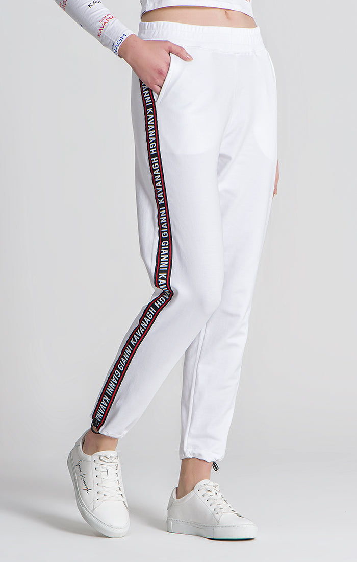 White Attitude Ribbon Joggers
