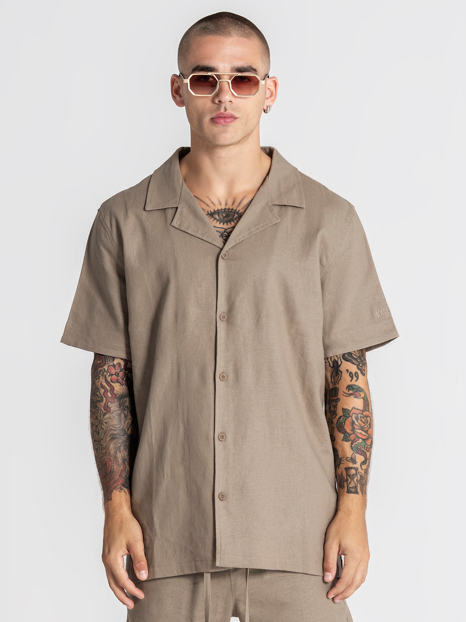 Taupe Nature Linen Shirt