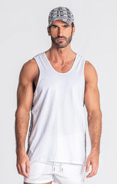 tank tops / White Multiply Tape Tanktop