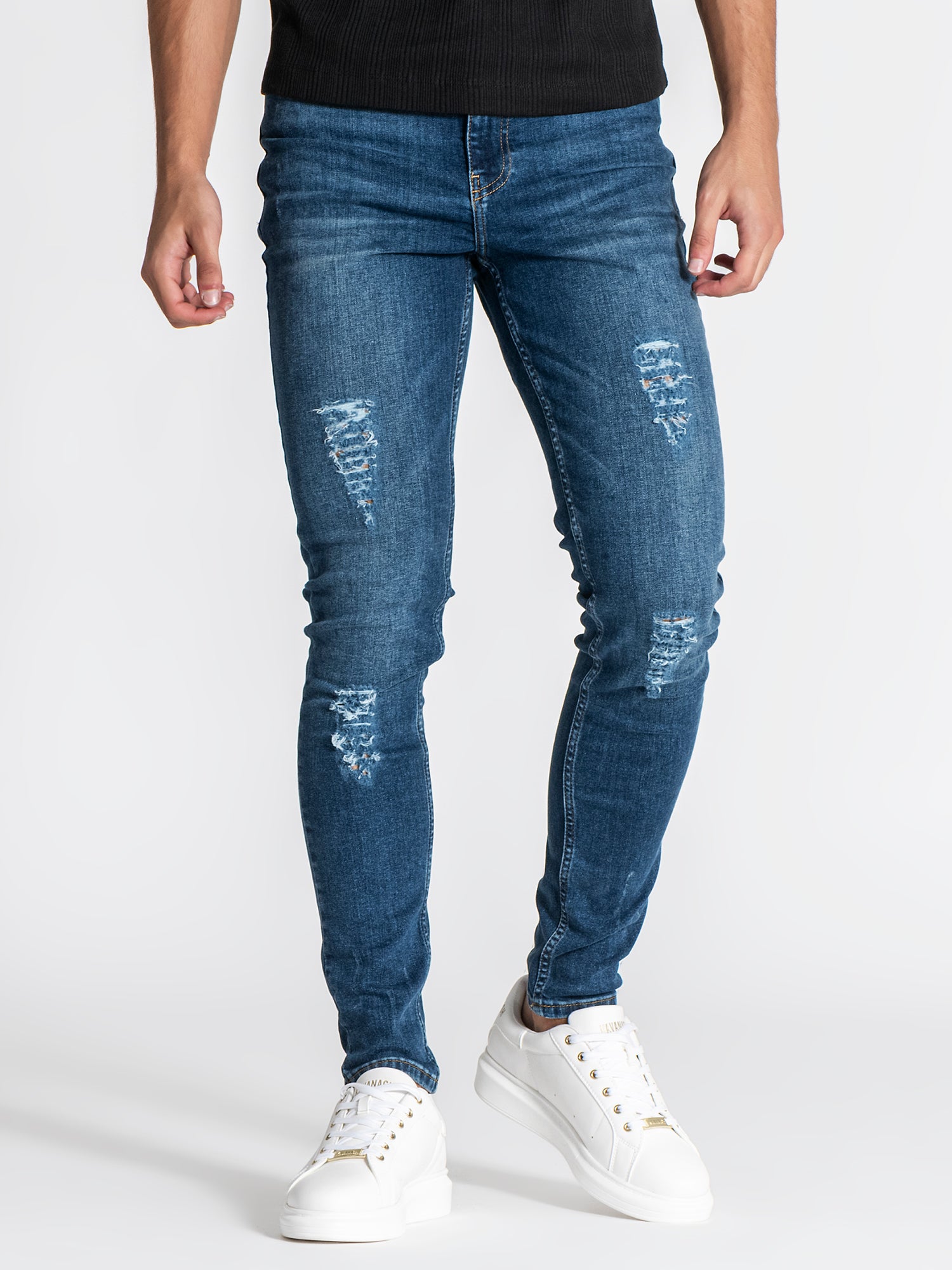 Dark Blue Core Destroyed Jeans