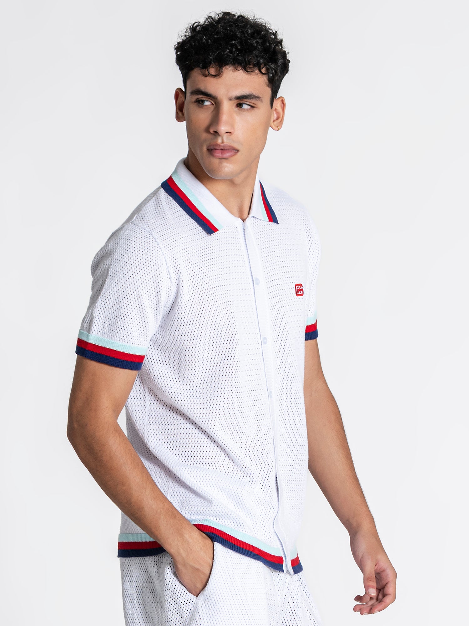 White Striped GK Knit Shirt