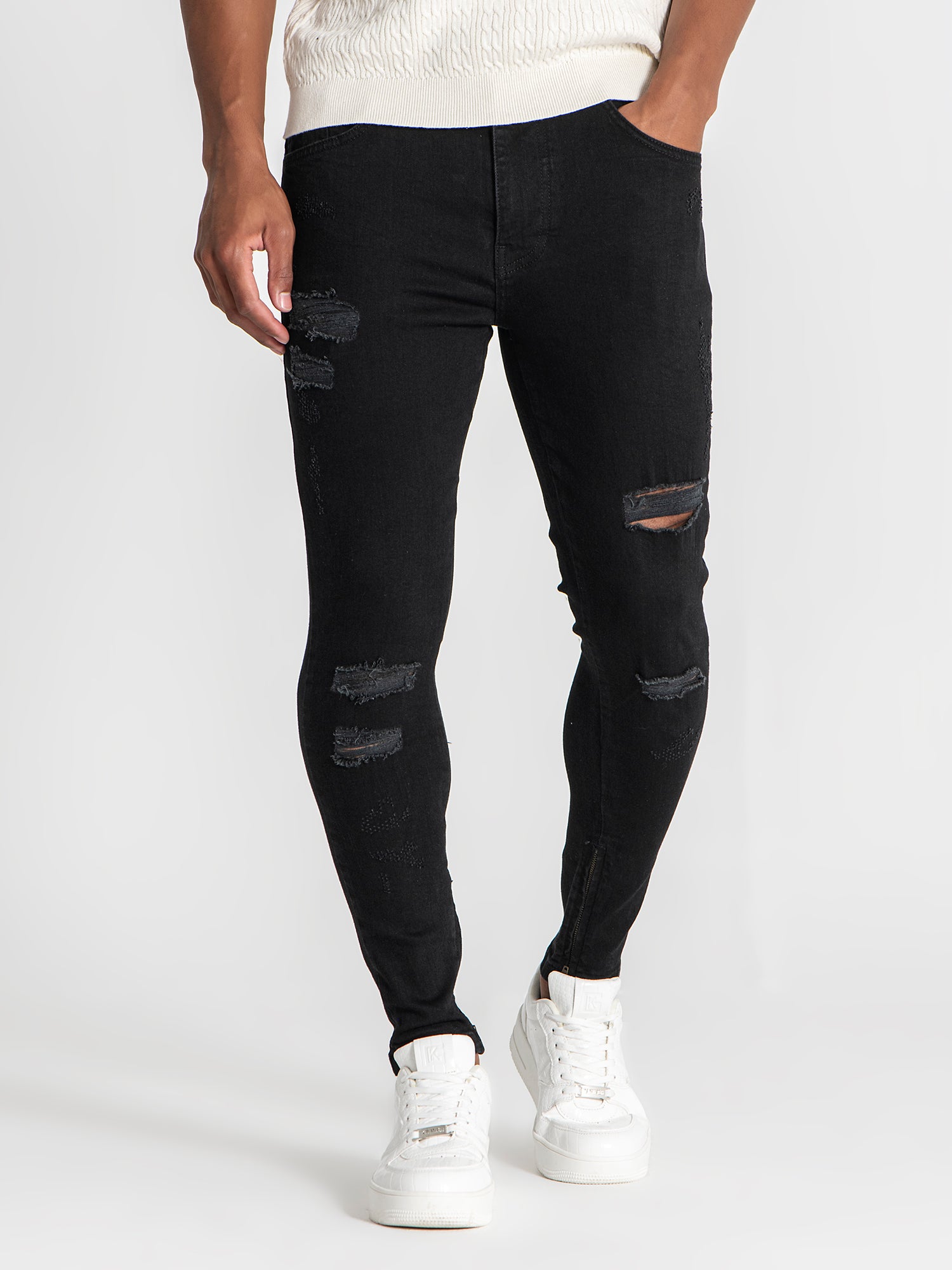 Black Zipper Jeans
