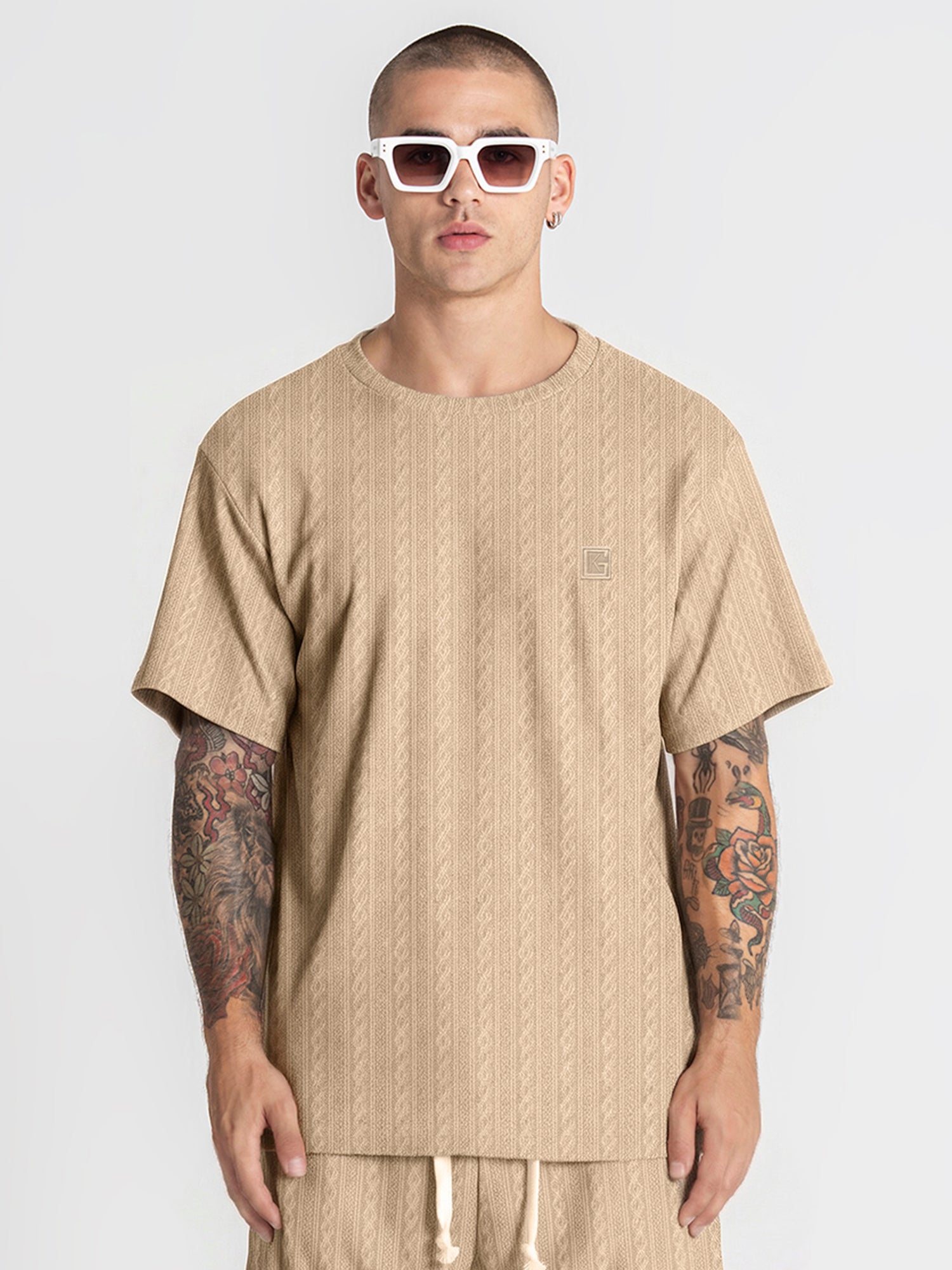 t-shirts / Beige Texture Tee