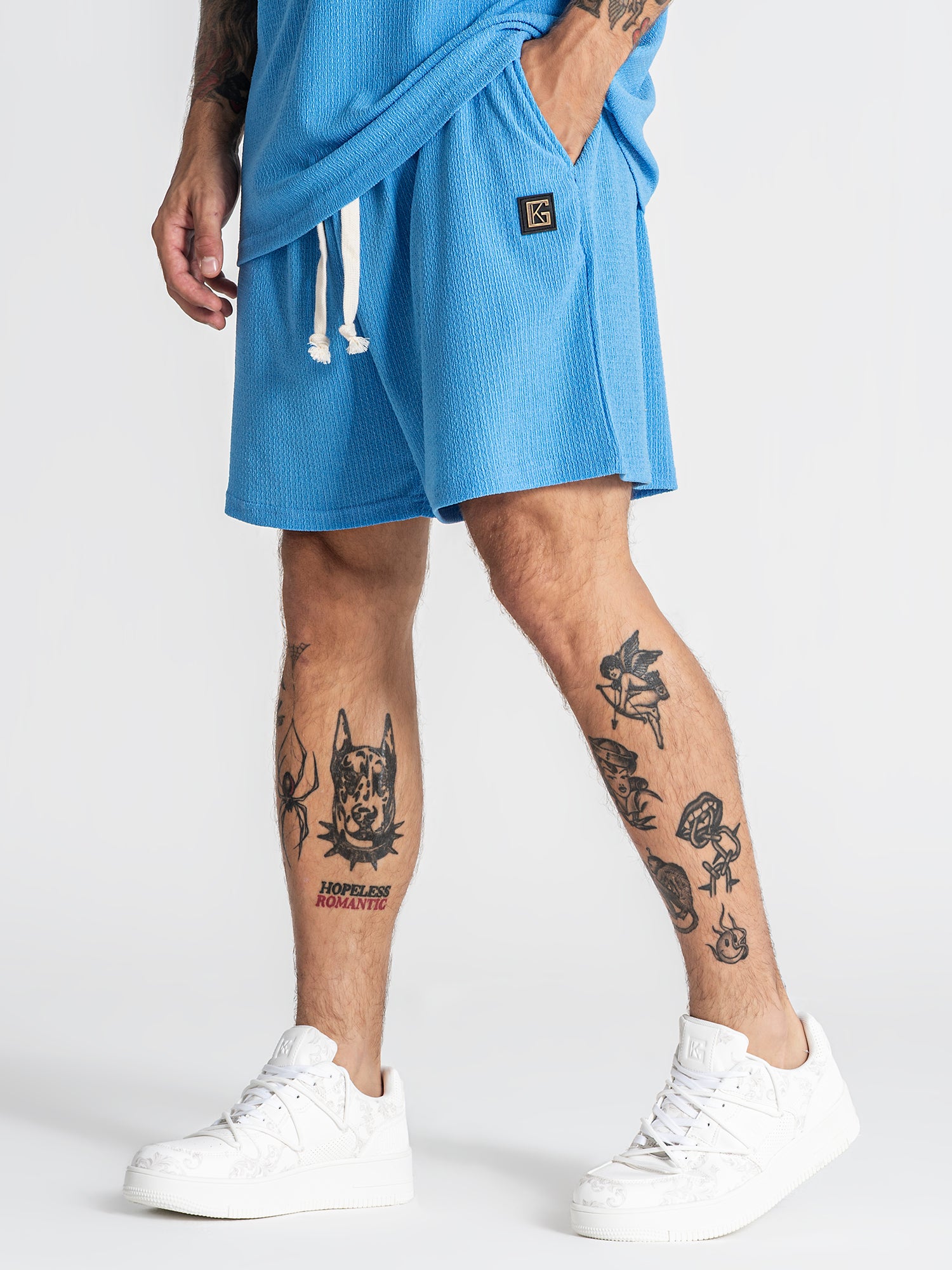 shorts / Light Blue Texture Shorts