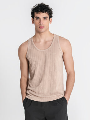 tank tops / Taupe Tactile Tanktop
