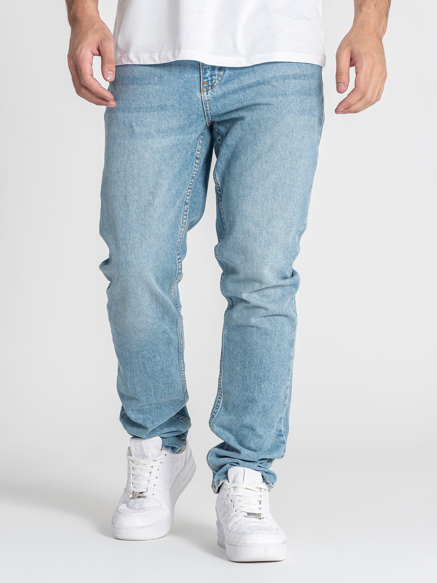 Light Blue Straight-Leg Jeans