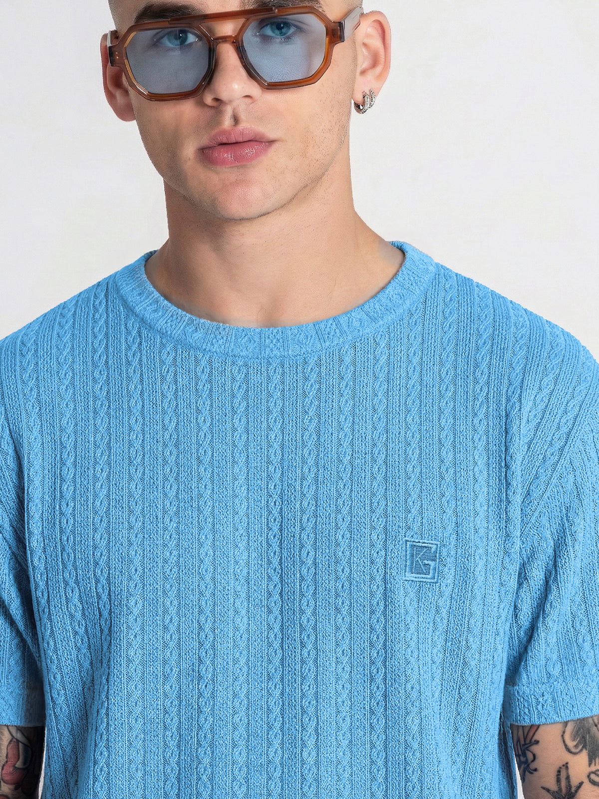 t-shirts / Light Blue Texture Tee