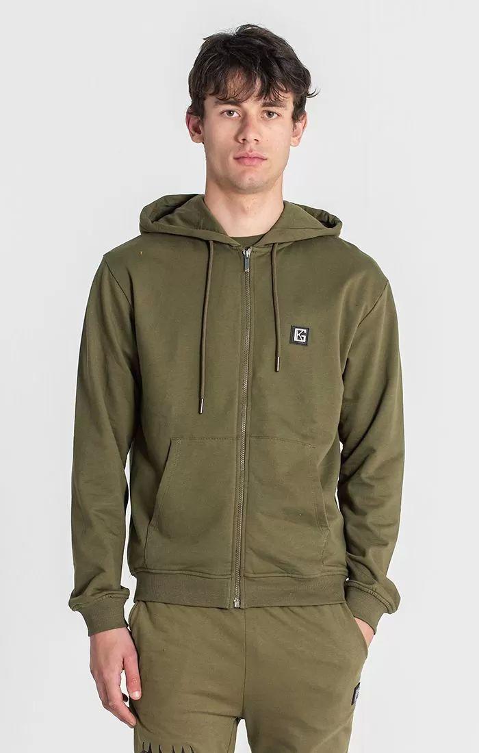 zip jackets / Army Green Anger Hoodie Jacket