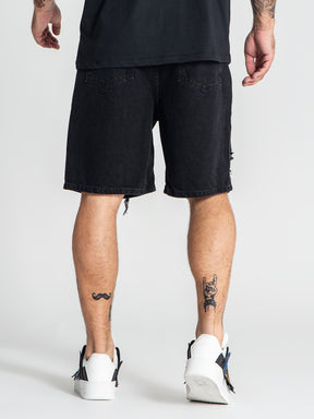 shorts / Black Damage Ripped Shorts