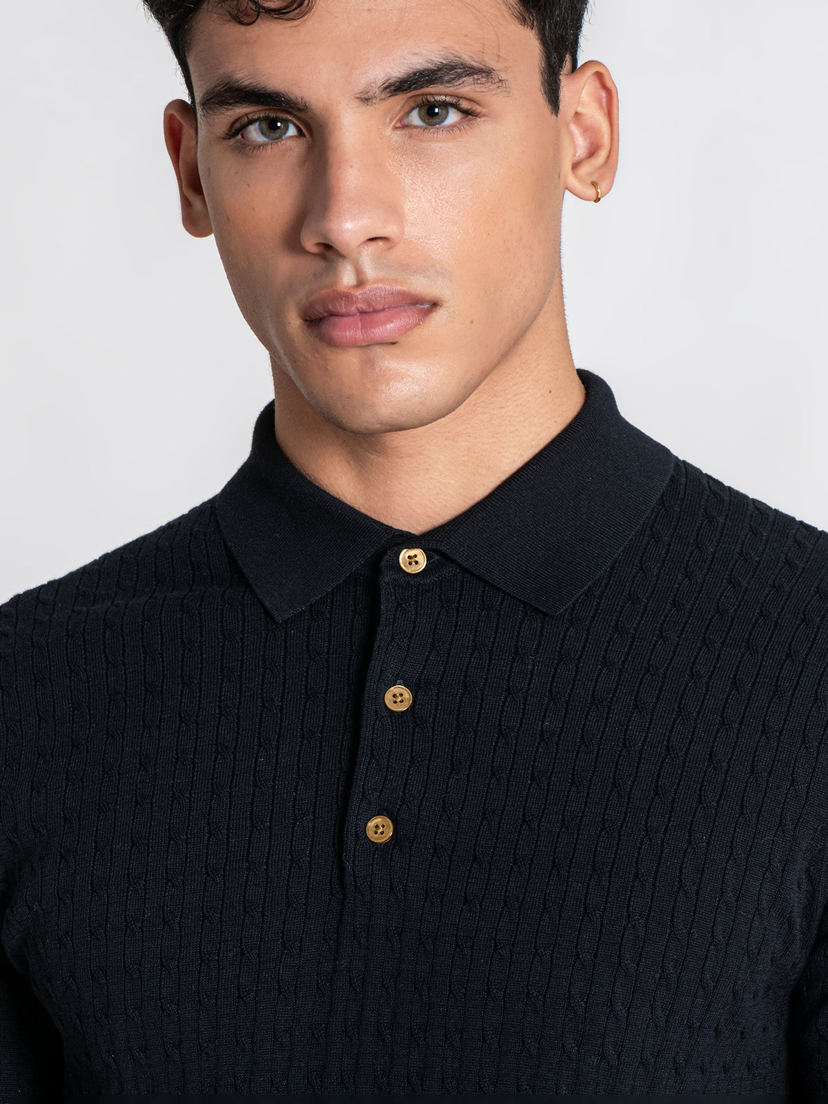 polos / Navy Blue GG Knit Polo