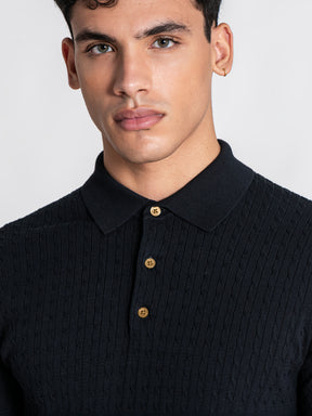 polos / Navy Blue GG Knit Polo