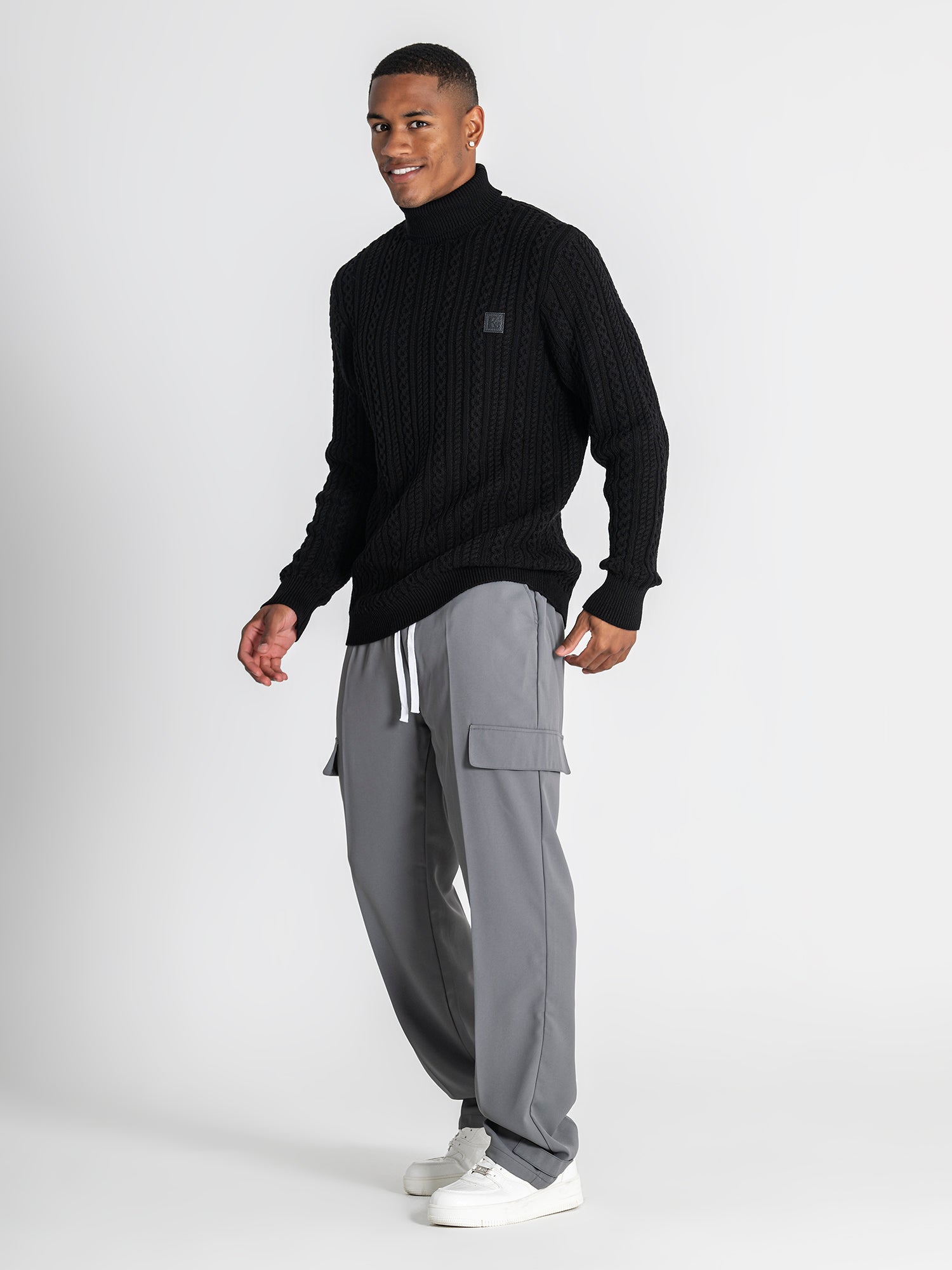 sweats / Black Core Knit Turtleneck