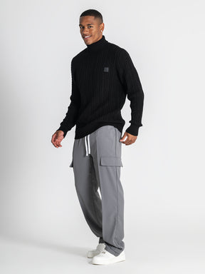 sweats / Black Core Knit Turtleneck