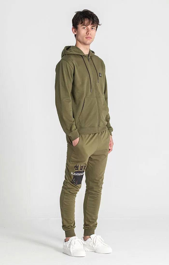 zip jackets / Army Green Anger Hoodie Jacket