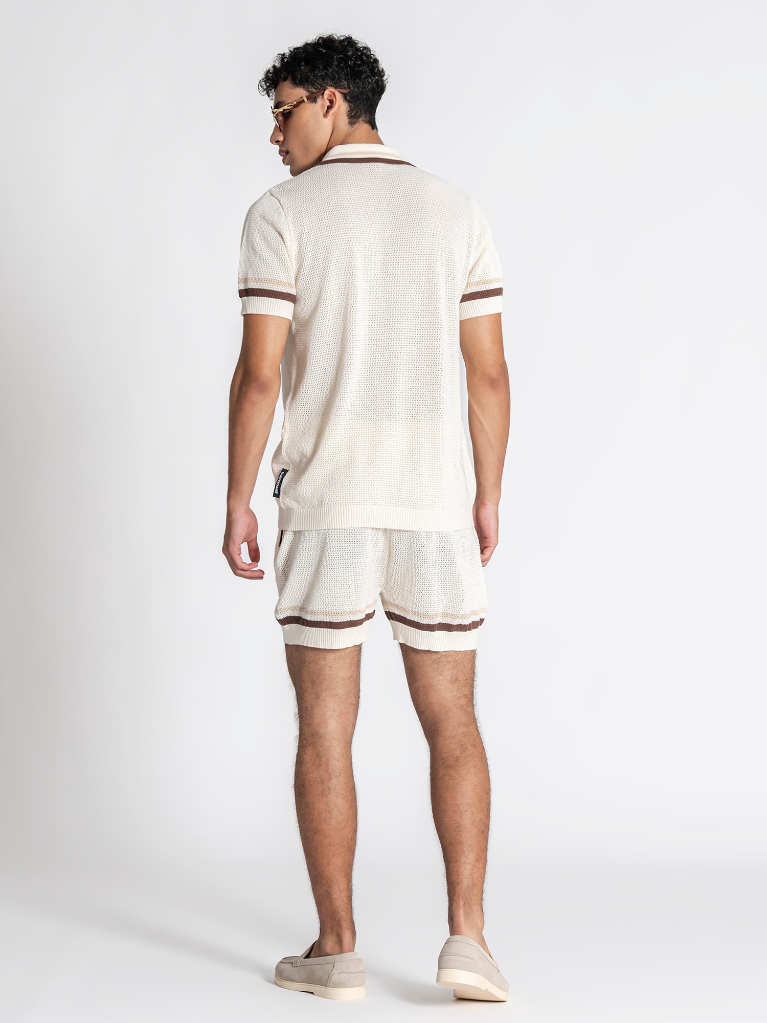 shirts / White Striped Knit Set