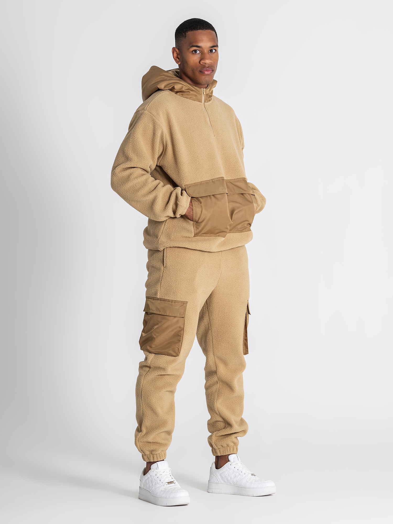 hoodies / Camel Cargo Sherpa Hoodie