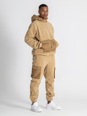 hoodies / Camel Cargo Sherpa Hoodie