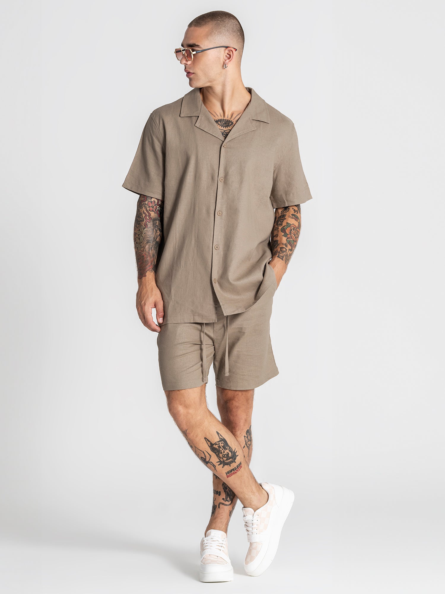 shirts / Taupe Nature Linen Shirt