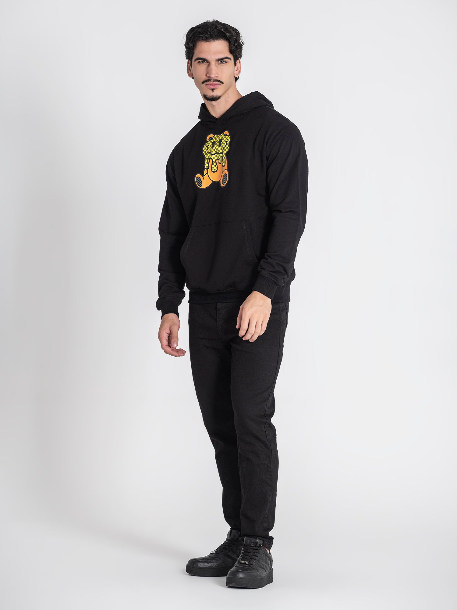 hoodies / Black Micro Melting Bear Hoodie