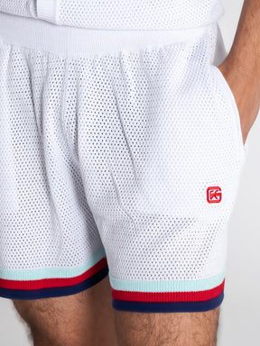 shorts / White Soft Court Sneakers