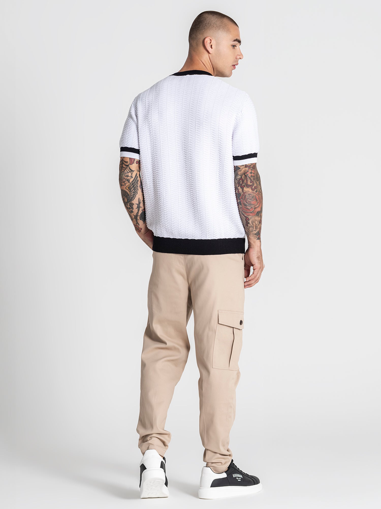 t-shirts / White Edge Knit Tee