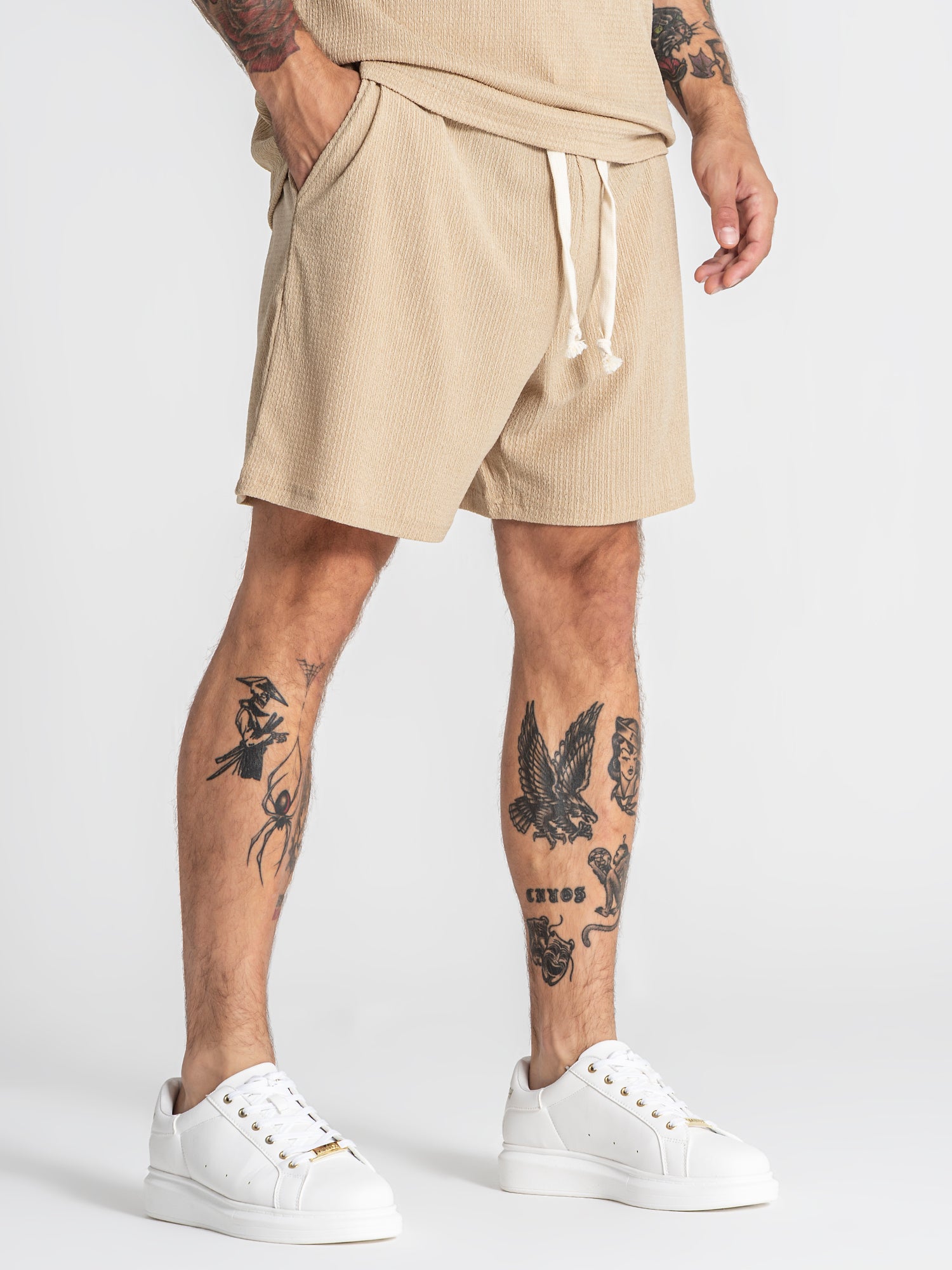 shorts / Beige Texture Shorts