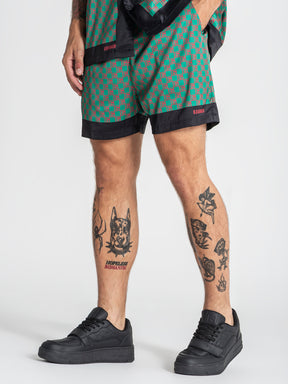 shorts / Green GK Mania Satin Shorts