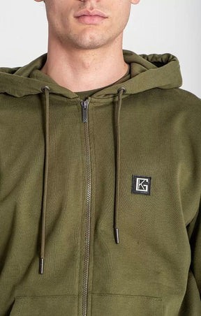 zip jackets / Army Green Anger Hoodie Jacket