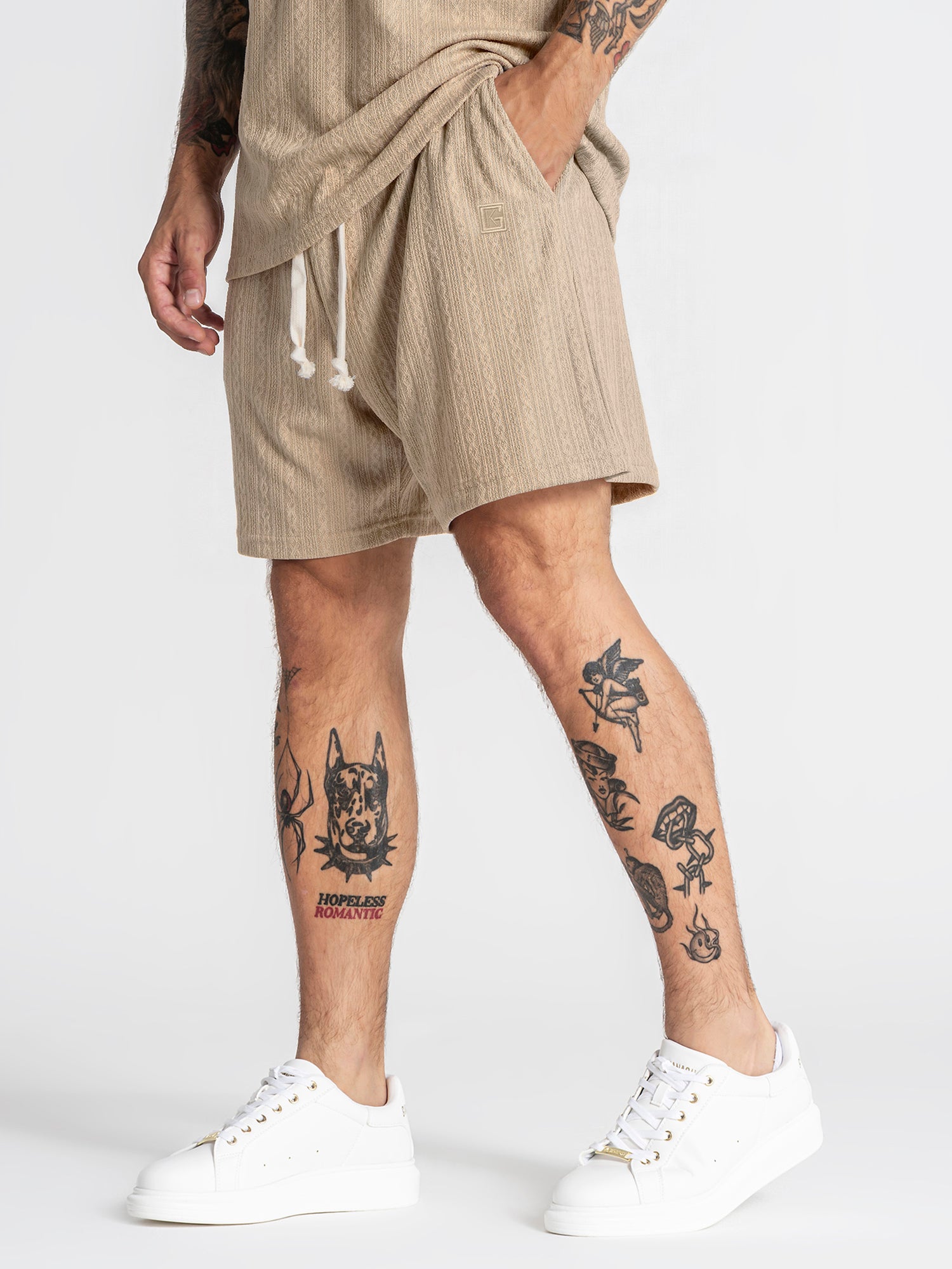 shorts / Beige Texture Shorts