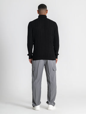 sweats / Black Core Knit Turtleneck
