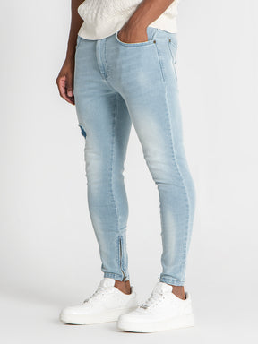 jeans / Light Blue Zipper Jeans