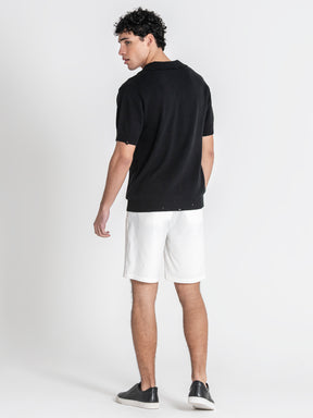 polos / Black Ripped Knit Polo