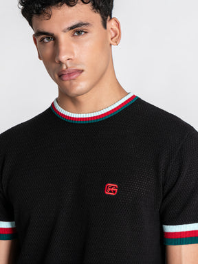 t-shirts / Black Striped GK Knit Set