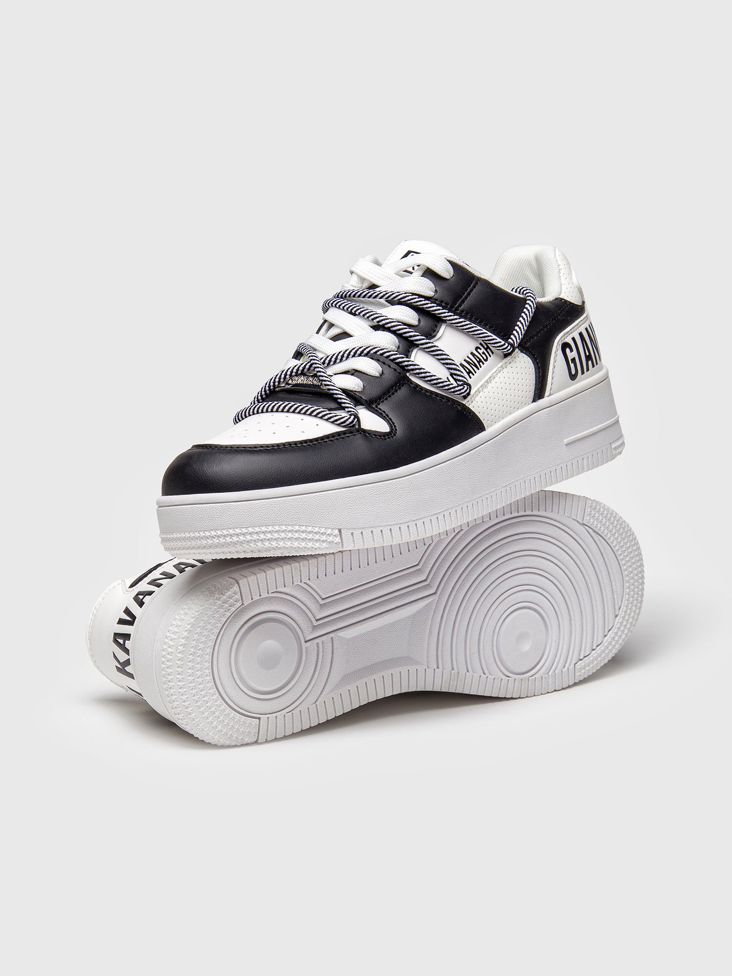 sneakers / Black Wrapped Striped Sneakers