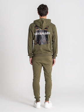 zip jackets / Army Green Anger Hoodie Jacket