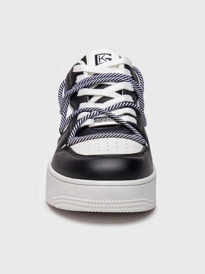 sneakers / Black Wrapped Striped Sneakers