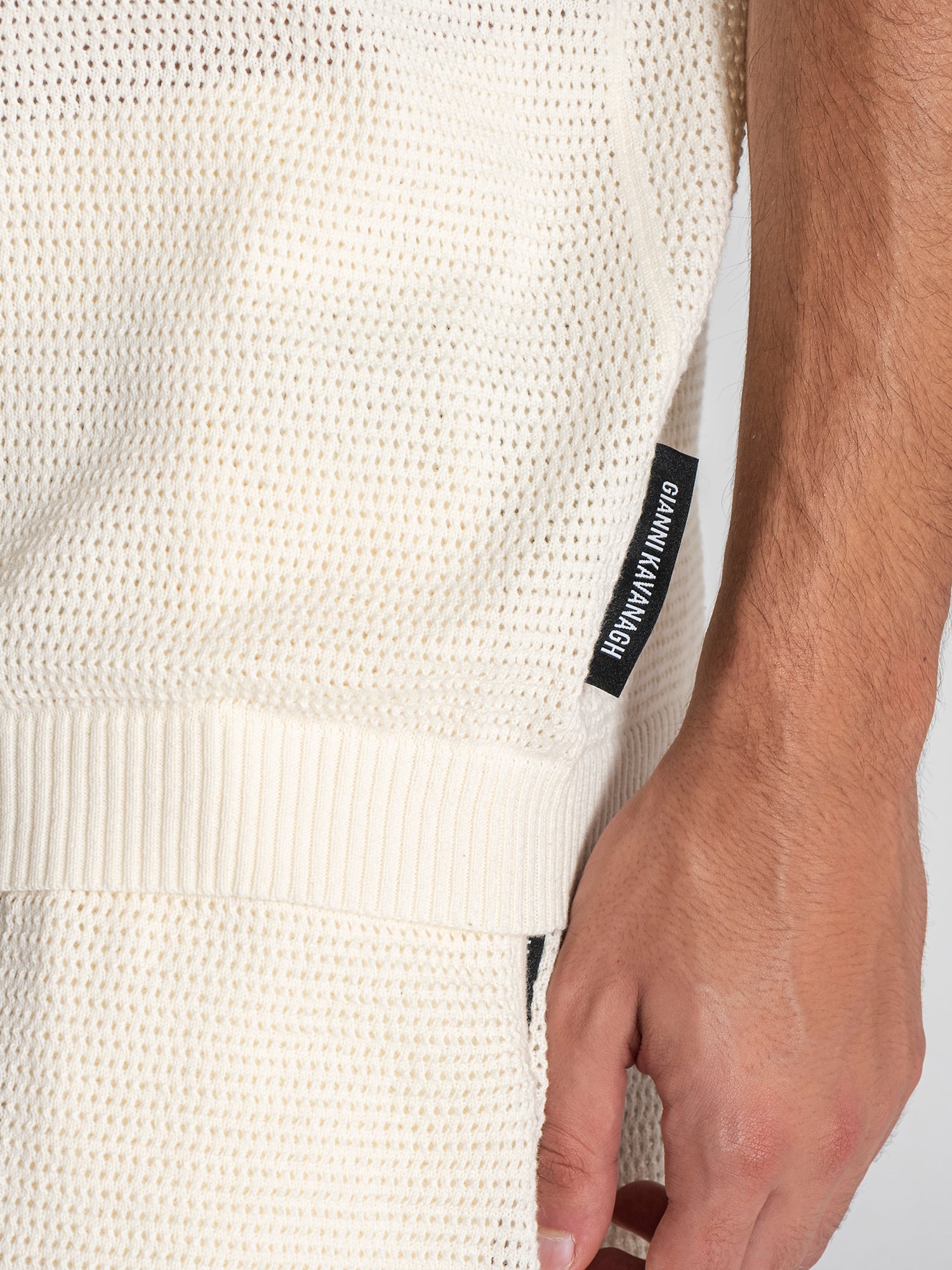 shirts / White Striped Knit Set