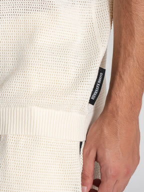 shirts / White Striped Knit Set