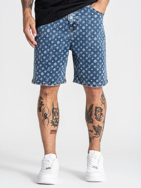 shorts / Blue Monogram Denim Shorts