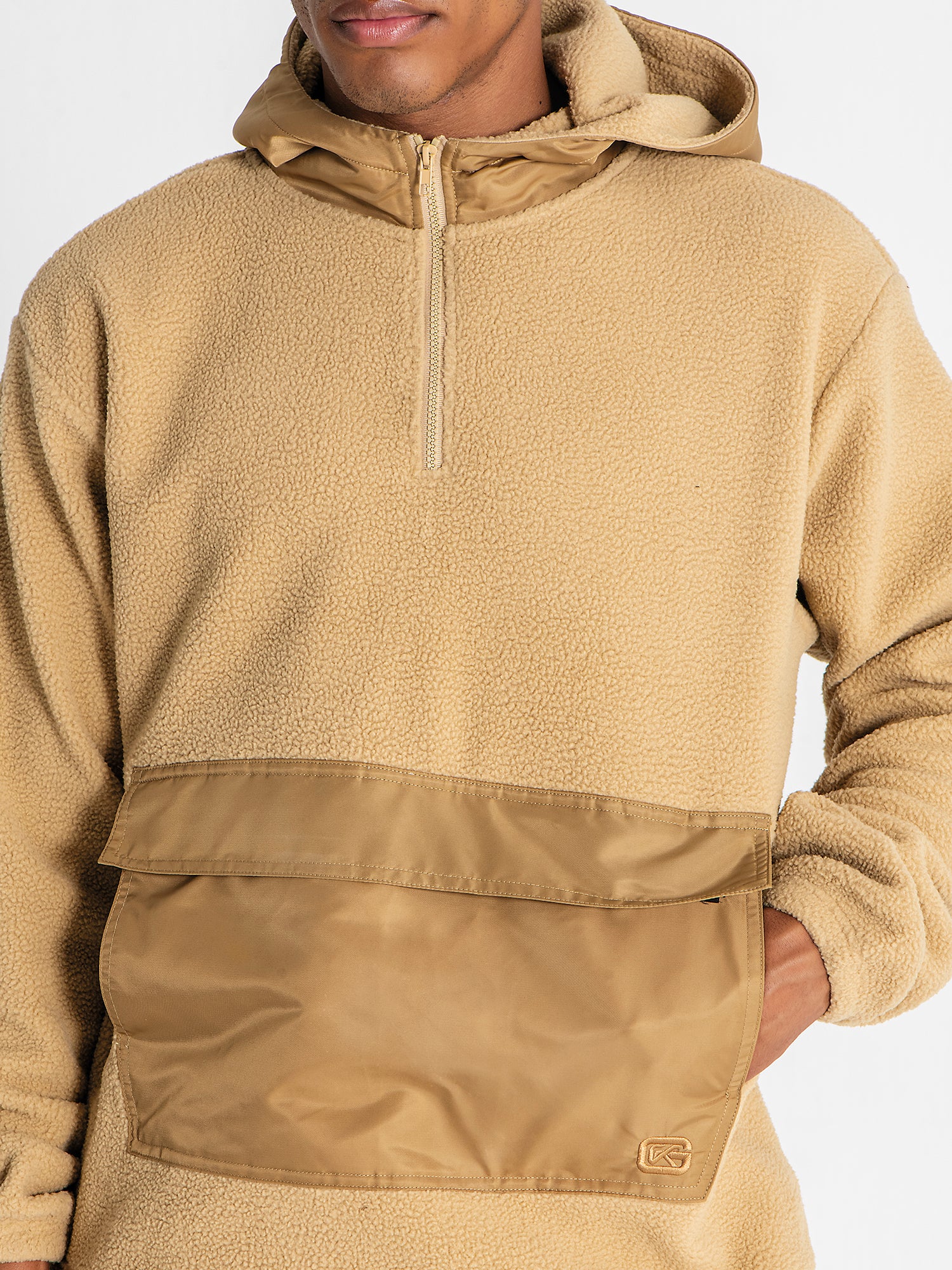 hoodies / Camel Cargo Sherpa Hoodie