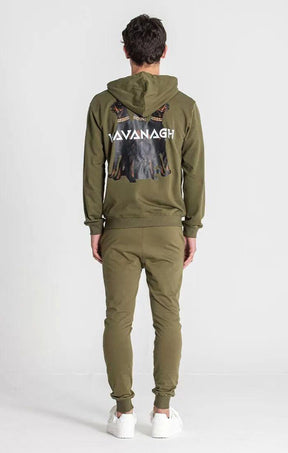 zip jackets / Army Green Anger Hoodie Jacket