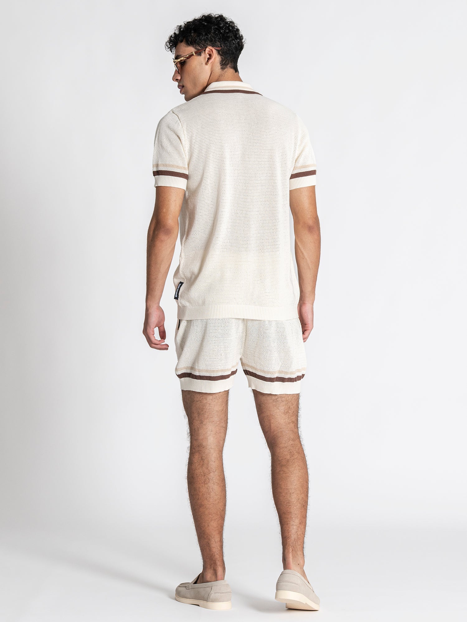 shirts / White Striped Knit Set