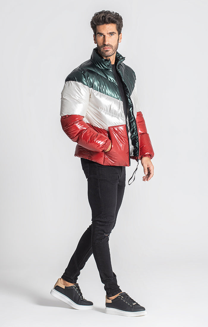 Multicolor Division Puffer Jacket