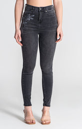 Black Rose Patch Jeans