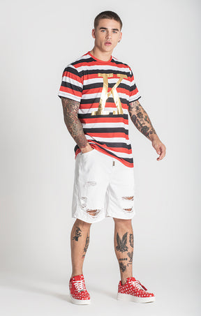 Red K Striped Tee