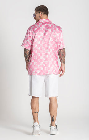 Pink Checkers Satin Shirt